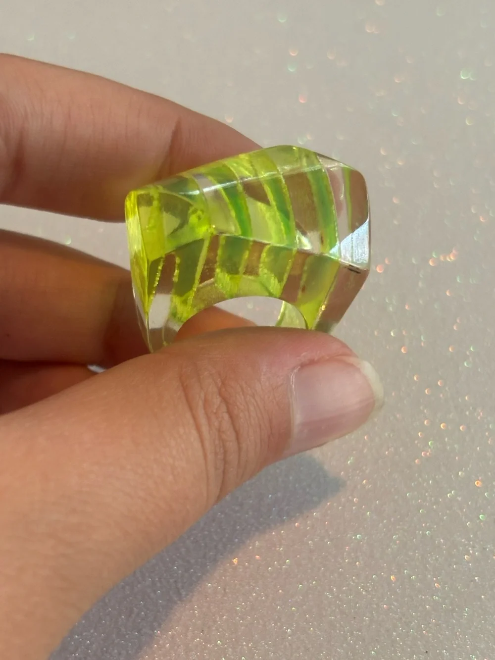 Vintage Neon Resin Ring